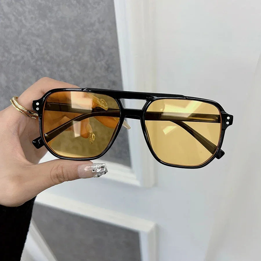 Casual Square Sunglasses for Women Men Mirrored