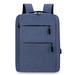 Multi Layer Zip Laptop Backpack for Travel and Work - Blue