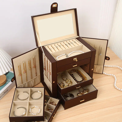 Large Capacity Jewelry Storage Box with Drawers