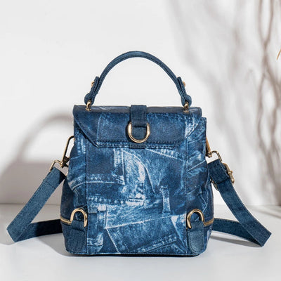 Backpack with Diamond Embellishments and Chain Details - WO2MEN