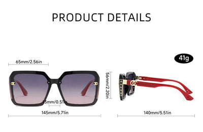 Oversized Square Sunglasses With Emblem Detailing Edge - WO2MEN