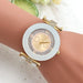 Watch Glitter Dial Bangle for Everyday Wearable - White