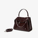 Handbag with Detachable Strap And Crossbody Tote - New Brown