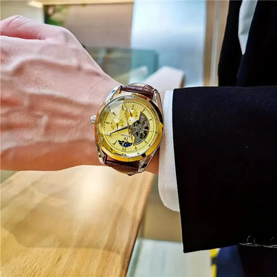 Watch Moonphase Skeleton Automatic Timepiece Open Heart - WO2MEN