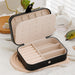 Portable Leather Jewelry Storage Box Travel Organizer - Black