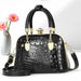 Crocodile Pattern Shoulder Bag with Gold Hardware - Photo Colour V2