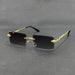 Sunglasses Rimless Rectangle with Ornate Temples - Lenses Colour 2