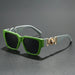 Sunglasses Square Frame With Gold Lion Emblem - C V5