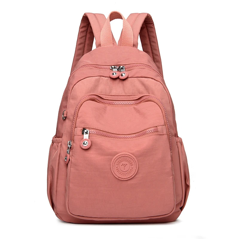 Large Capacity Backpack with Multiple Internal Pockets - Pink