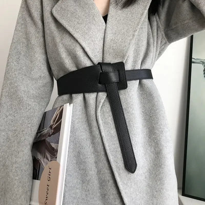 Premium Knot Buckle Wide Belt for Women Waistline