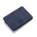 Compact PU Leather Wallet with Zip Coin Pocket - Blue