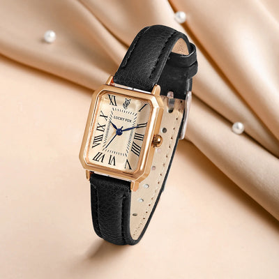 Watch Rectangular Dial With Roman Numerals And Strap - WO2MEN