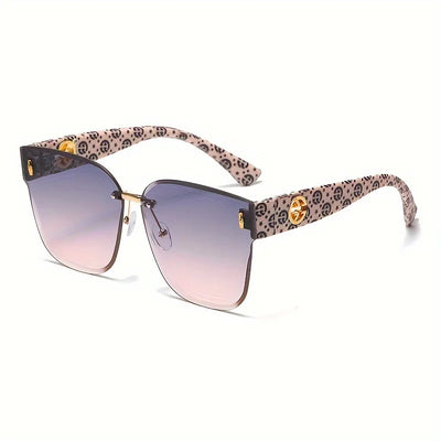 Gradient Large-Frame Sunglasses With Patterned Temples - WO2MEN