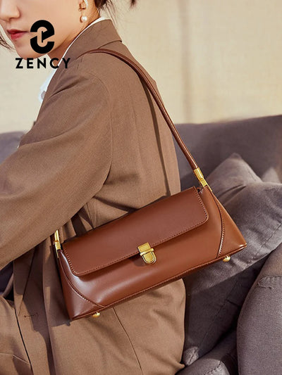 Baguette Shoulder Bag With Delicate Gold Tone Hardware