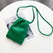 Shoulder Bag with Flap and Hasp Closure Pattern Solid - Dark Green