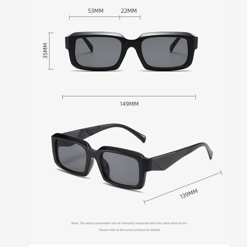 Rectangular Sunglasses Gradient Lenses UV400 Protection