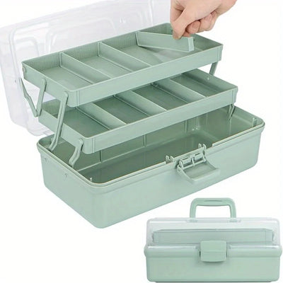 3 Layer Craft Organizer Case with Adjustable Dividers