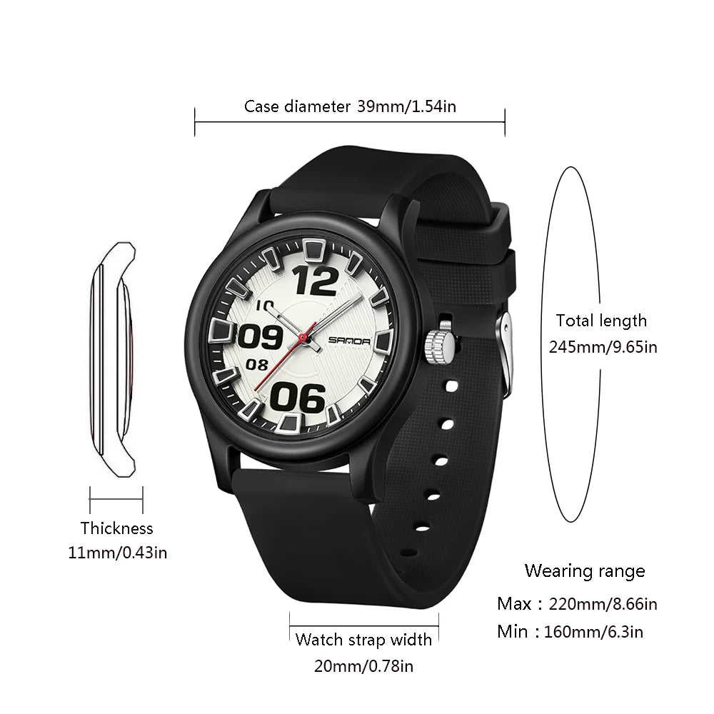 Casual Silicone Strap Watch Analog Digital Timepiece