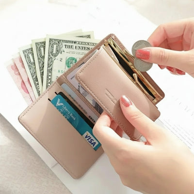 Wallet Three Fold Floral Clip Coin Purse Korean Style - WO2MEN