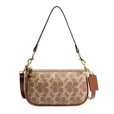 Paisley Monogram Crossbody Satchel with Dual Straps