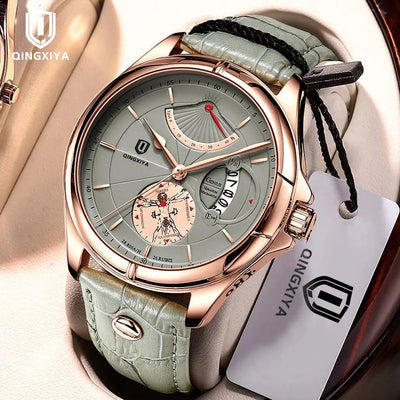 Aurora Meridian Chrono Watch With Leather Strap Premier
