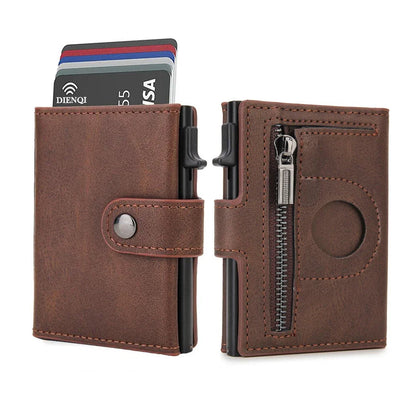 Compact Wallet with Airtag Pocket and RFID Security - WO2MEN