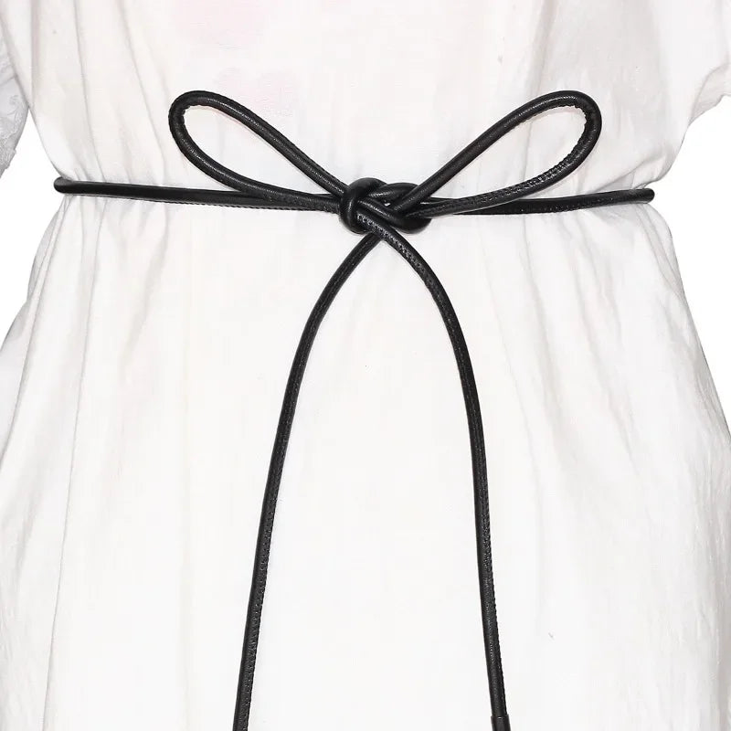 Bow Knot Belt with Round Cord Strap for Dress