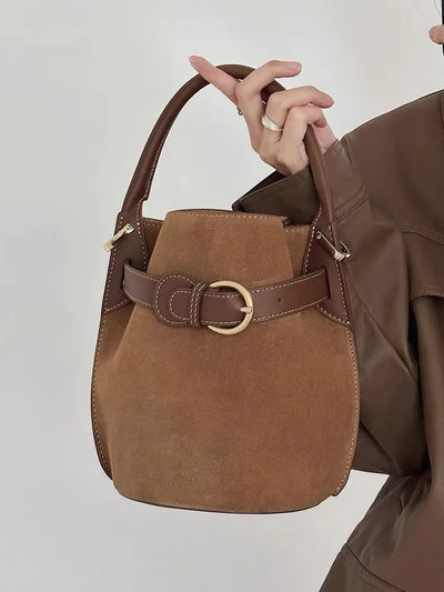 Bucket Bag with Belted Straps and Refined Silhouette - WO2MEN
