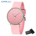 Minimalist Silicone Watch With Subdial And Subtle Shine - Pink