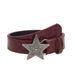 Star Buckle Belt with Five Point Star Accent Design - Dark Brown