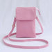 PU Leather Crossbody Bag with Flap Closure Compact - Pink
