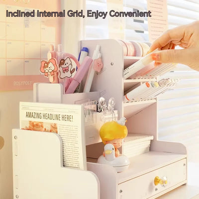 Pen Holder Desk Organizer with Multi Compartments Set - WO2MEN