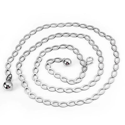Elegant Hollow Out Chain Belt with Ball Ends Details