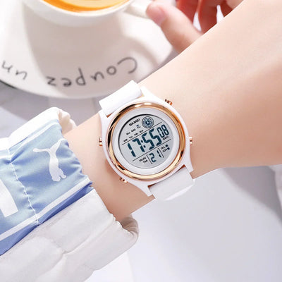Digital Wristwatch with LED Display Shock Resistant