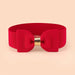 Butterfly Bow Buckle Dress Belt with Stretch Fit - Red