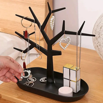 Jewelry Display Tree with Tray Storage Organizer