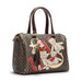 Refined Jacquard Motif Bowling Handbag with Tassel - L