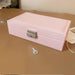 Large Jewellery Box with Lock and Compartments - Pink