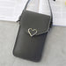 Handbag with Clear Phone Pocket Crossbody Purse Deluxe - Dark Grey