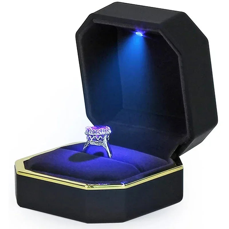 Luxury Ring Box with LED Light for Engagement