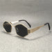 Vintage Punk Sunglasses with Round Metal Frame Elite - Brown Black