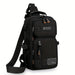 Crossbody Chest Bag for Outdoor Travel with Pockets - Black