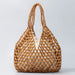 Handbag Beaded Woven Shoulder Bag for Everyday Use - Brown