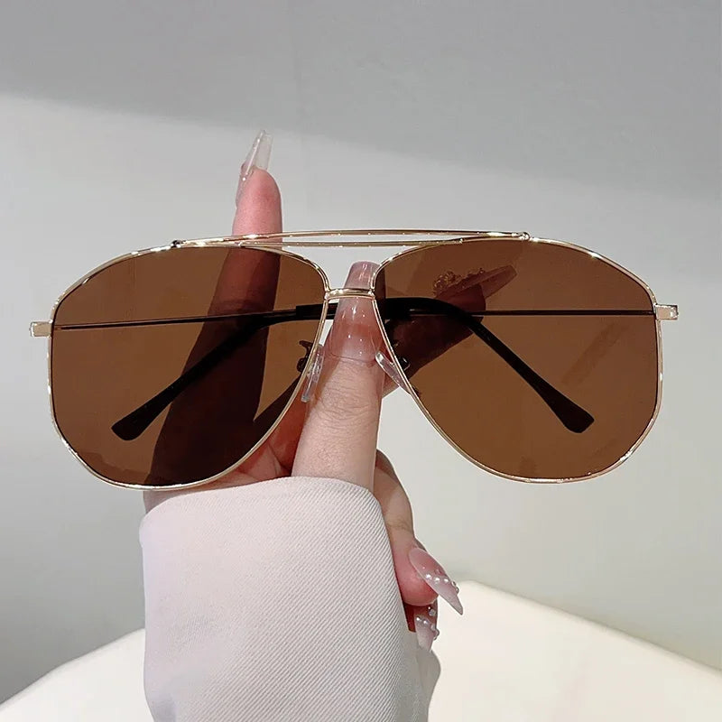 Aviator Sunglasses with Double Bridge Design