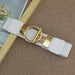 Round Buckle Belt with Gold Ring Accent Ornament - White