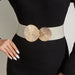 Luxurious Leaf Buckle Belt with Wide Strap Adjustable - Black V9