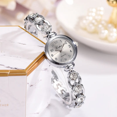 Elegant Bracelet Watch with Sparkling Link Band