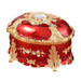 Ornate Velvet Jewelry Box with Crystal Ring Holder - Red