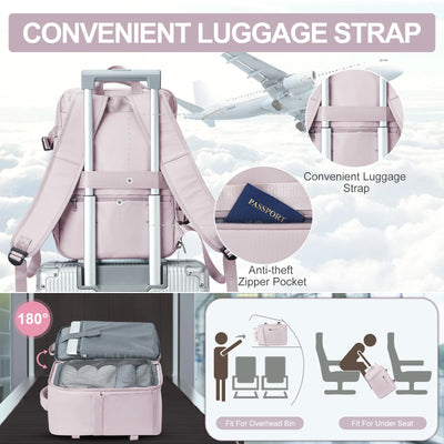 Airplane Backpack for Cabin Travel and Everyday Use - WO2MEN