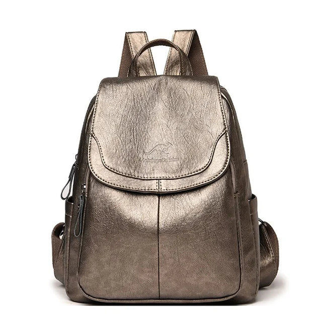 Backpack with Laptop Interlayer and Rain Cover - Bronze